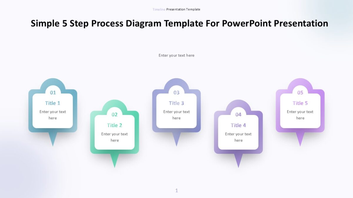 Simple Step Process Diagram Template For Powerpoint Presentation