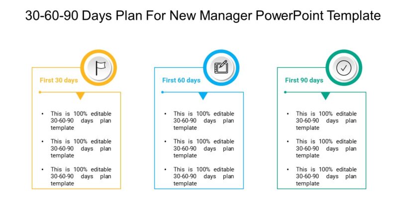 30 60 90 Days Plan For New Manager PowerPoint Template - PPTUniverse