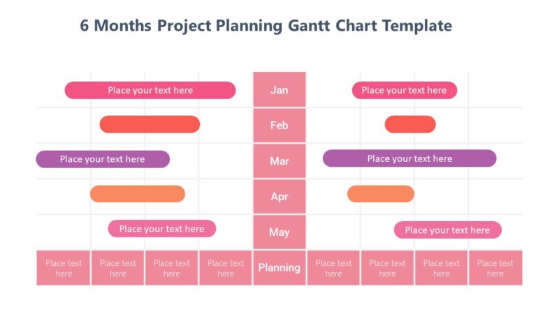 6 Months Project Planning Gantt Chart Template - PPTUniverse