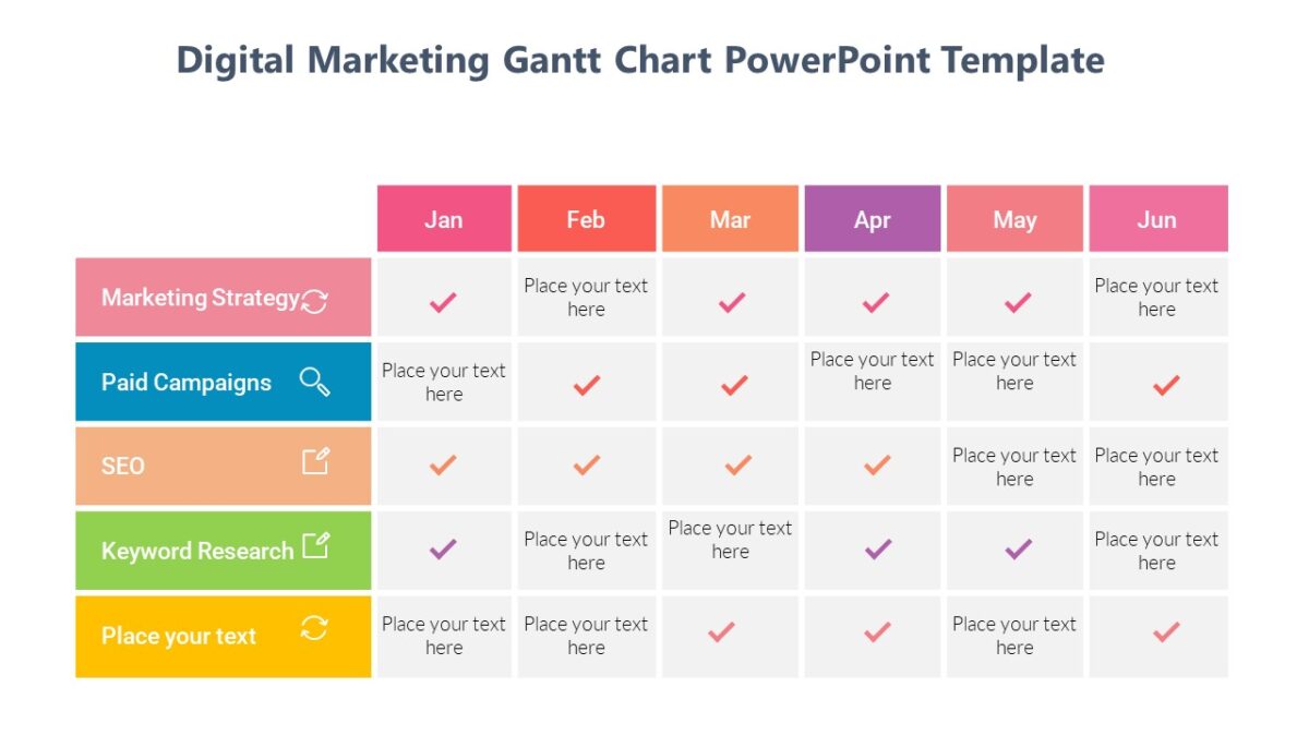 Digital Marketing Gantt Chart PowerPoint Template - PPTUniverse