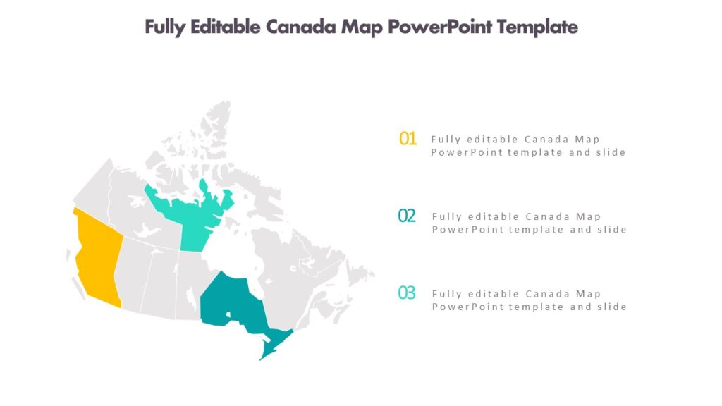 Fully Editable Canada Map For PowerPoint Template - PPTUniverse