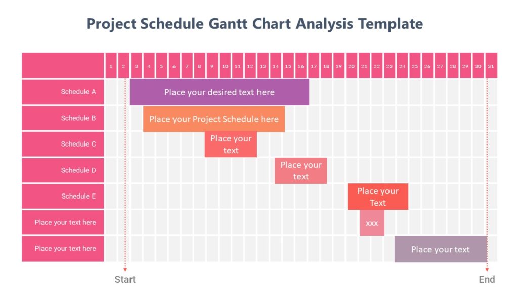 Project Schedule Gantt Chart Analysis Template - PPTUniverse